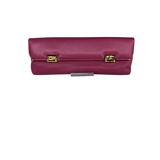 Fendi Leather Baguette Long Clutch Bag Pink
