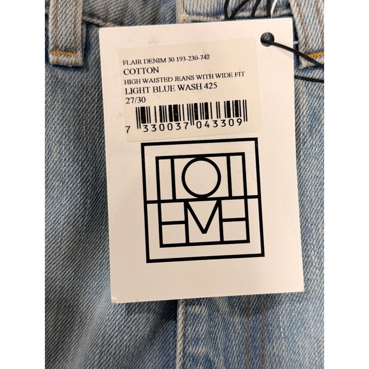 TOTEME Flair Denim High Waist Wide Leg Jeans Light Blue Wash Women's Size 27/30