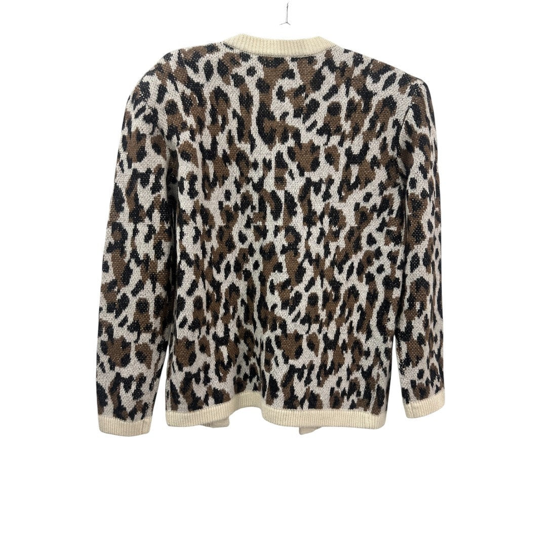 Ronny Kobo Multicolor Wool Blend Knit Parmida Leopard Print Cardigan