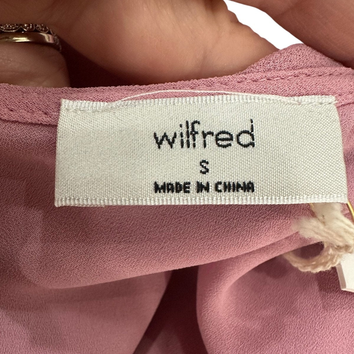 Wilfred Engage Ruffle Rosette Chiffon Mini Dress Opera Rose Women's Size Small