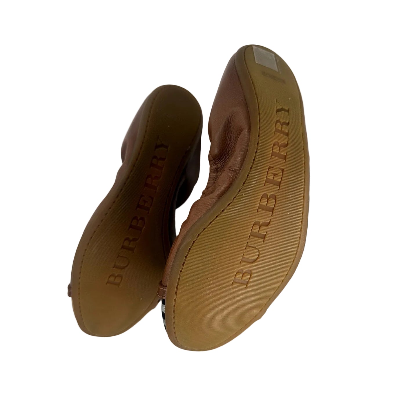 Burberry Leather Nova Check Canva Ballet Flats
