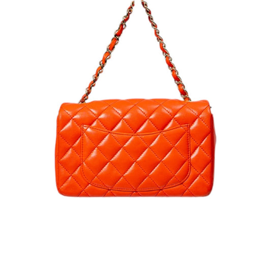 Chanel Leather Quilted Interlocking CC Logo Classic Flap Small Shoulder Bag