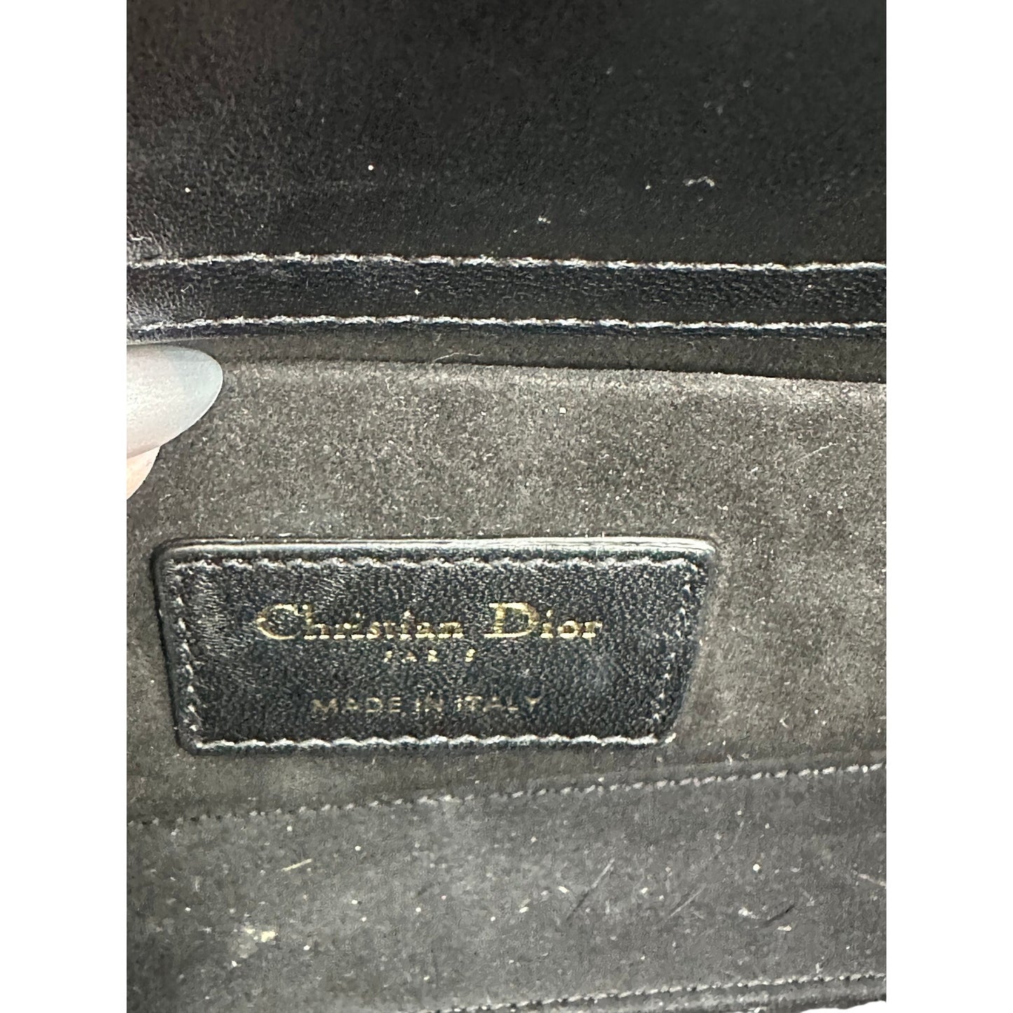 Christian Dior Leather Pearl Studded Lady D-Joy Crossbody Bag