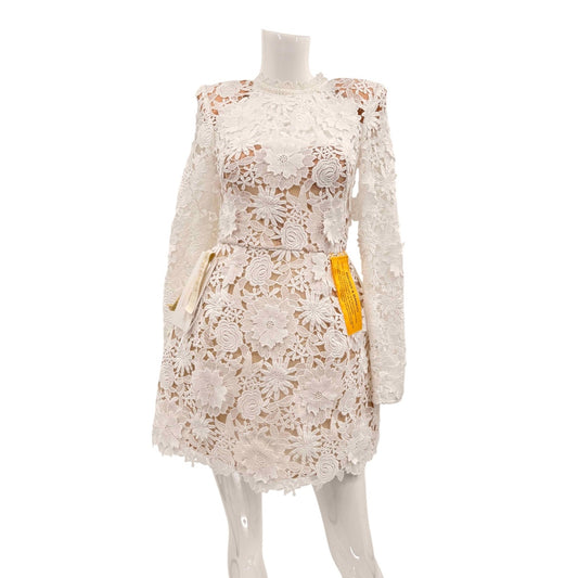 Bronx and Banco Floral Lace Maia Long Sleeve Mini Dress