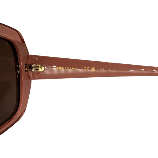 Salvatore Ferragamo SF2081S 668 Rose Pink Square Sunglasses Women's 56-17-145
