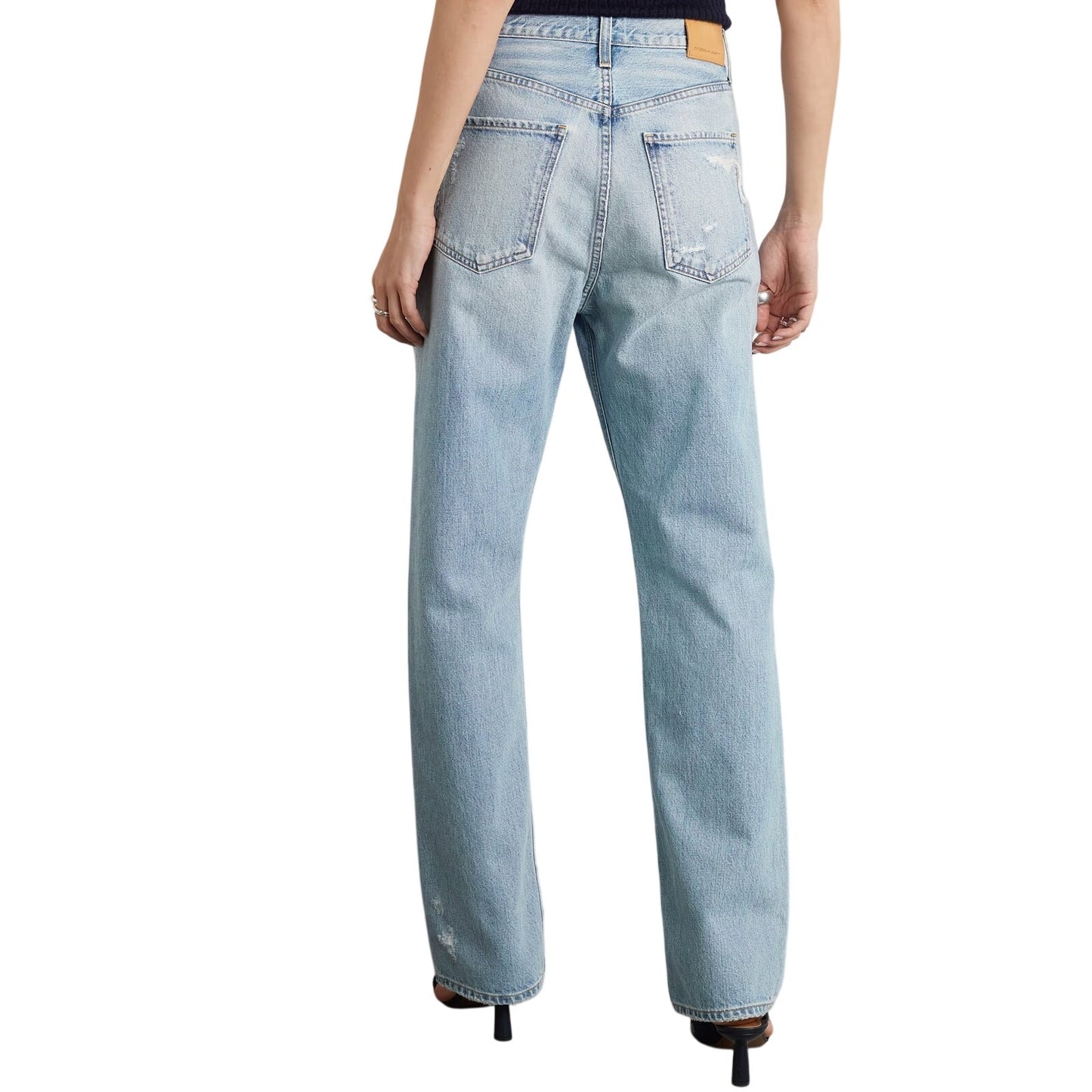 Citizens of Humanity Blue Cotton Denim Eva Distressed Jeans Women's