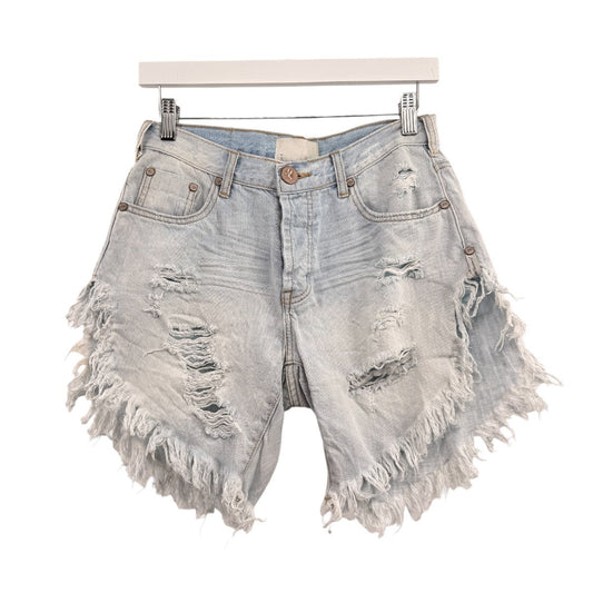 One Teaspoon Cotton Denim Frankie’s Long Length Shorts