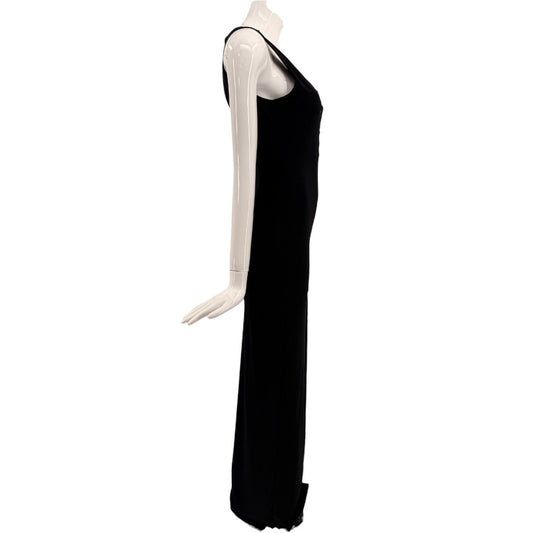 Foreign Exchange Lace-Up Corset-Like High Slit Maxi Dress Black Women's Size M
