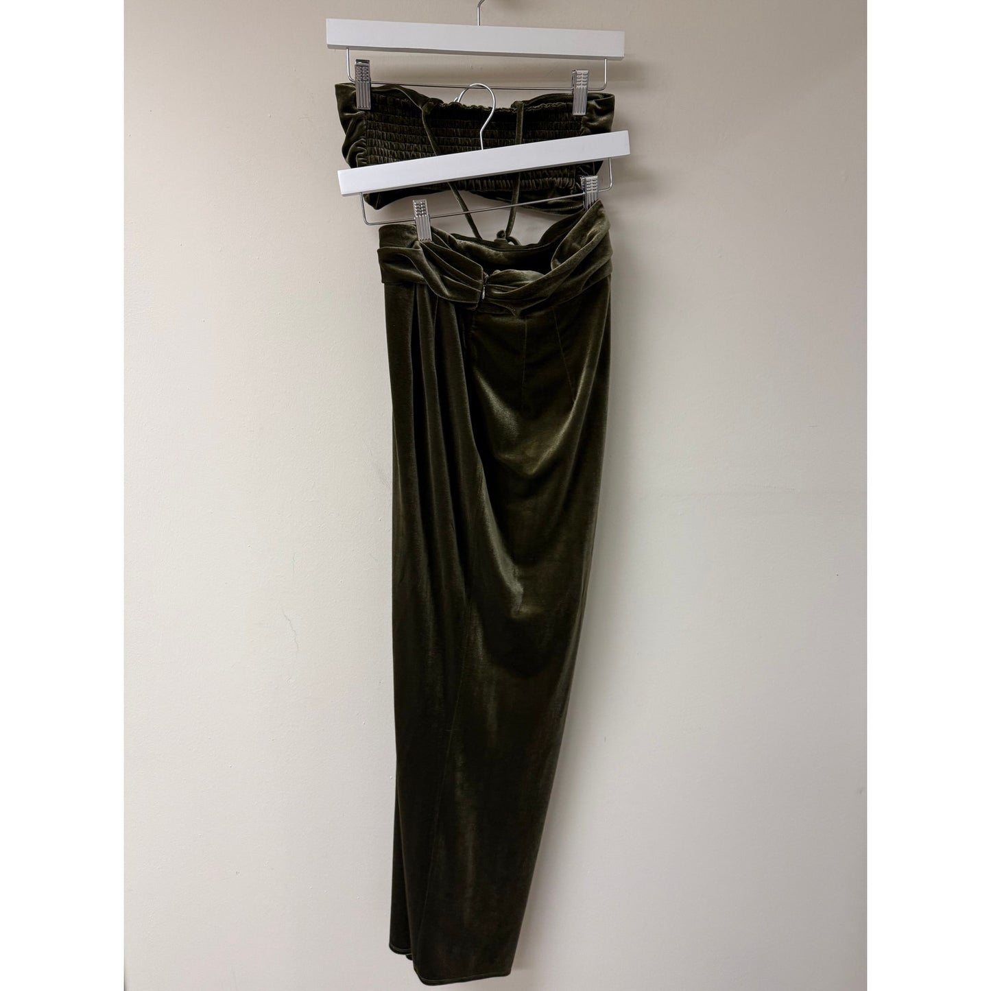 Ronny Kobo x Revolve Freya Velvet Bra Top & Blythe Maxi Skirt Set