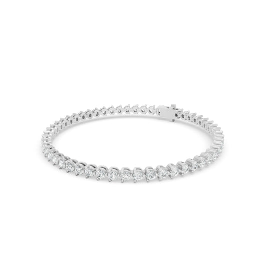 3.81 ctw Diamond 3 Prong 14K White Gold Tennis Bracelet