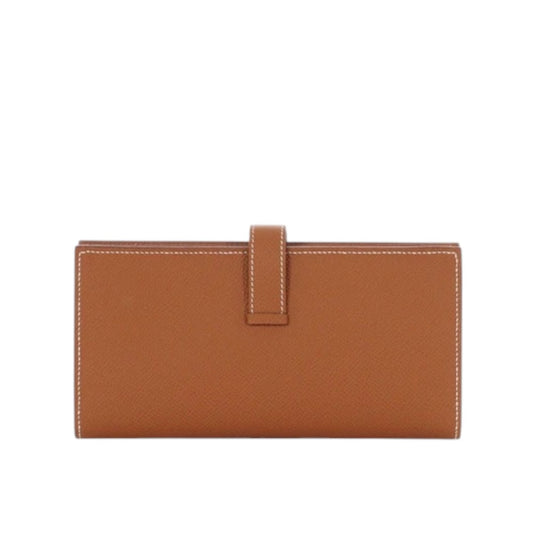 Hermes Brown Leather Bearn Souffle Gusset Wallet