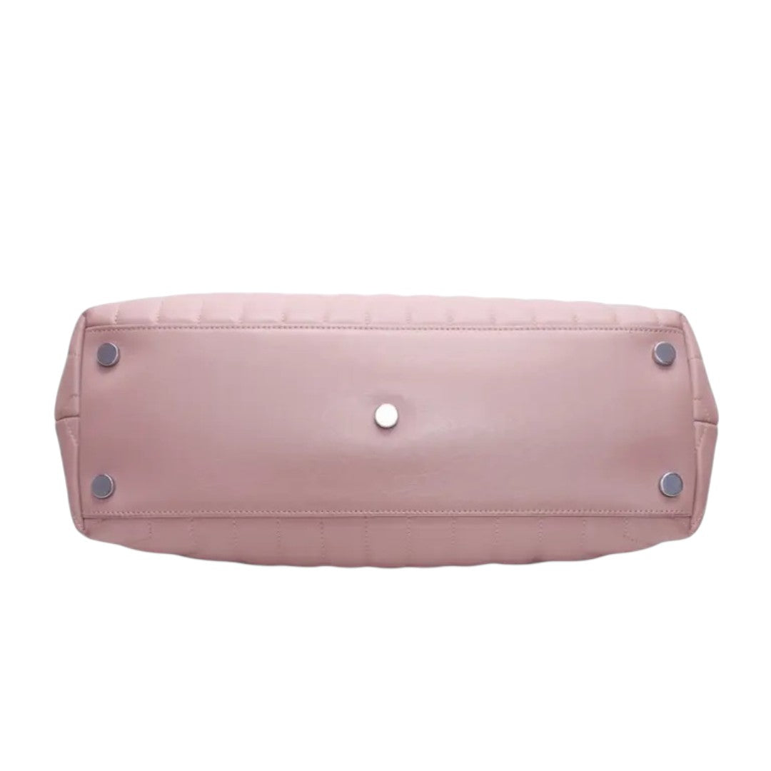 Saint Laurent Pink Calfskin Monogram Loulou Chain Satchel Medium Shoulder Bag