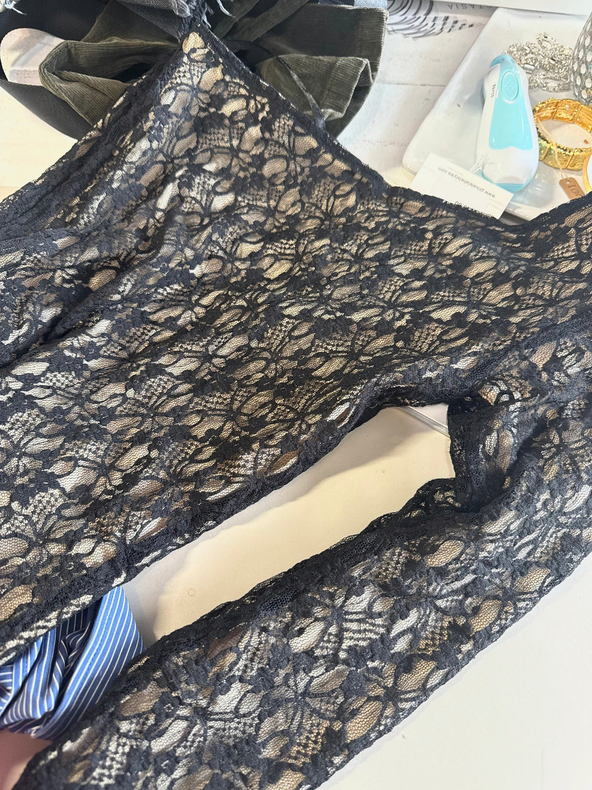 Torn by Ronny Kobo black lace dress