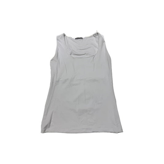 Zara Stretch Slim Fit Round Neck Long Tank Top White Women's Size L