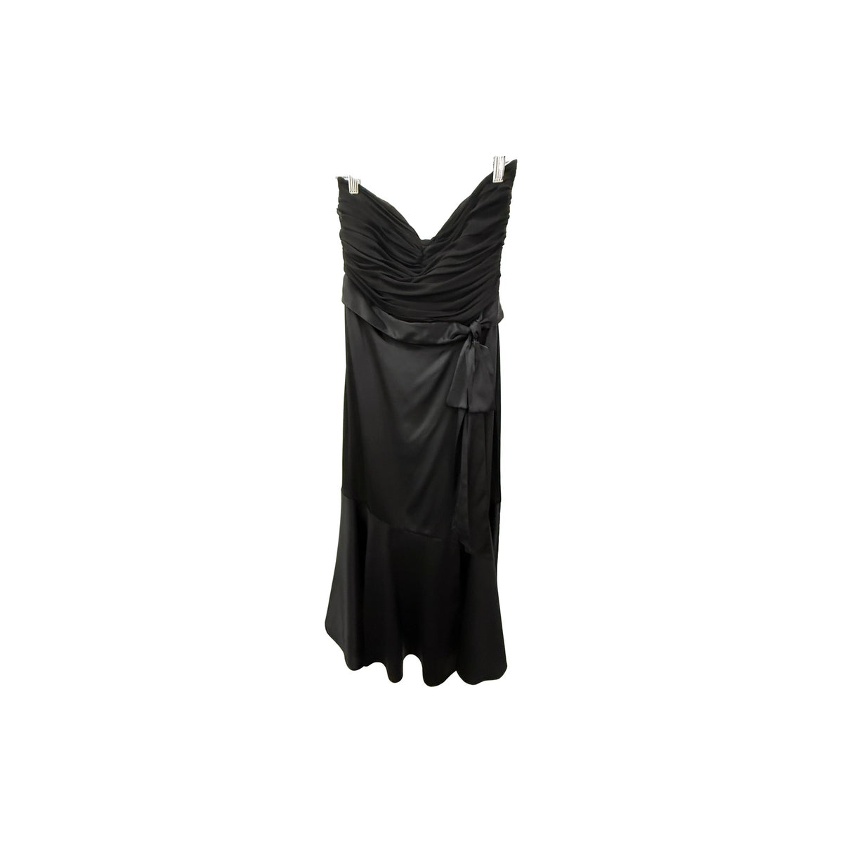 Cinq A Sept Vienna Bow Silk Strapless Sweetheart Neck Midi Dress Black Size 2