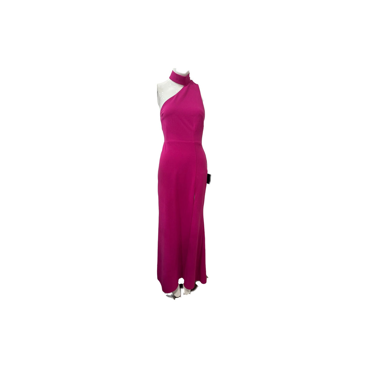 Lulus Keep It Interesting Asymmetrical Cutout Halter Maxi Dress Hot Pink Size S