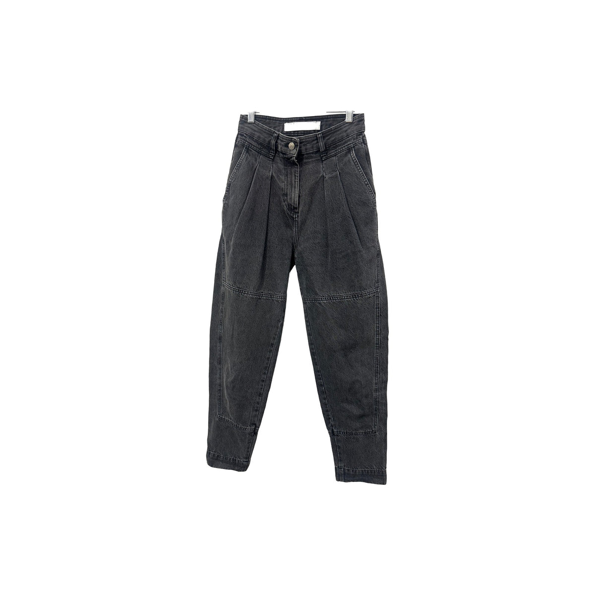 Iro Paris Cotton Denim Vangir Tapered Boyfriend Jeans Black Wash Size 34