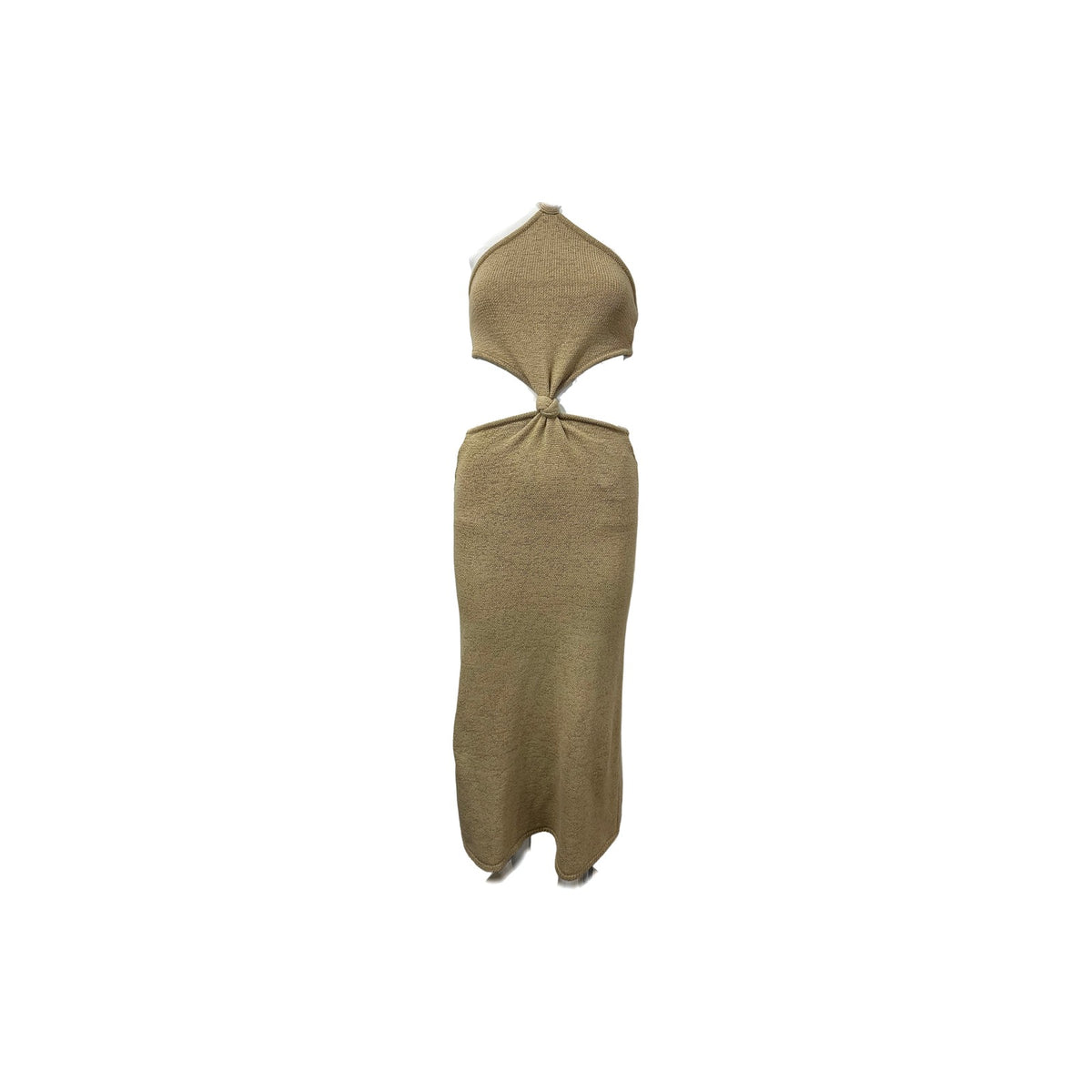 Cult Gaia Cotton Blend Knit Cut-Out Cameron Midi Dress Beige Women's Size S