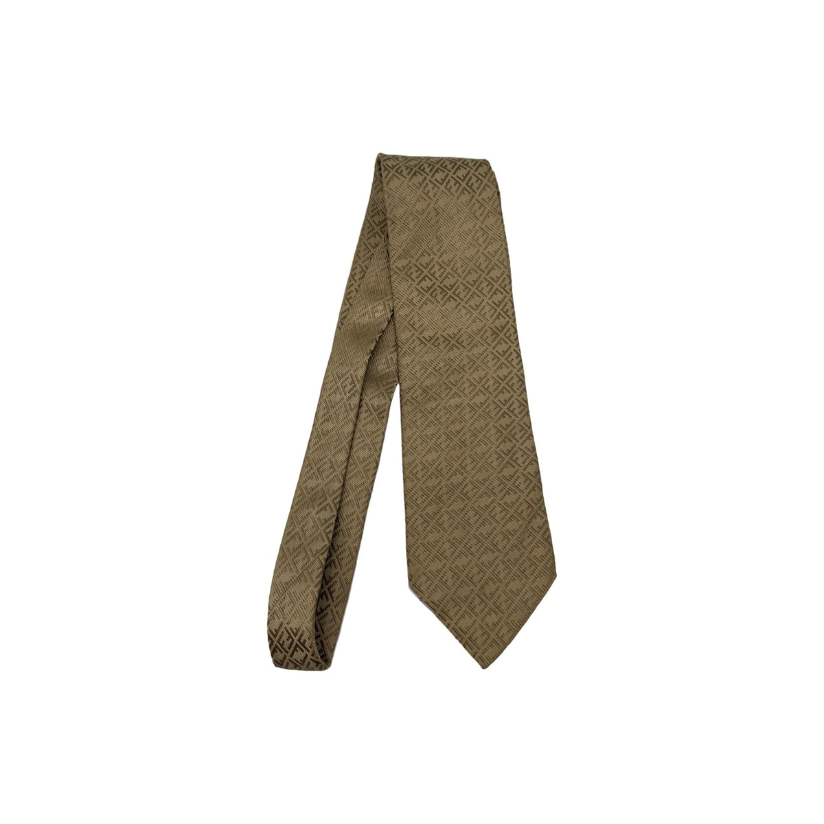 Fendi Silk FF Monogram Neck Tie Gold