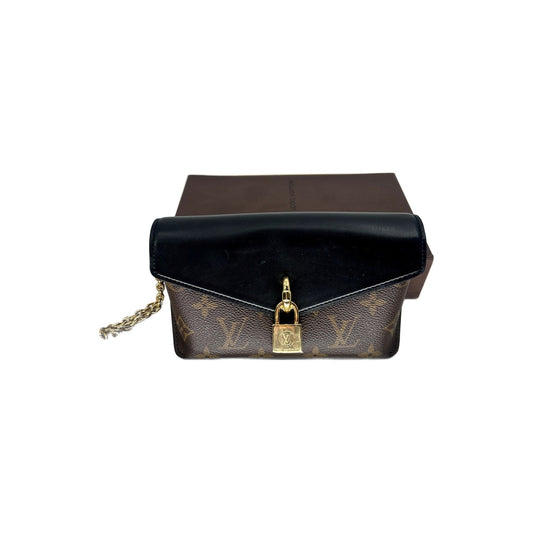 Louis Vuitton Leather Canvas Monogram Padlock On Strap Crossbody Bag