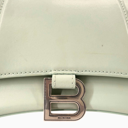 Balenciaga Hourglass Smooth Leather Top Handle Bag Mint Green Women's One Size