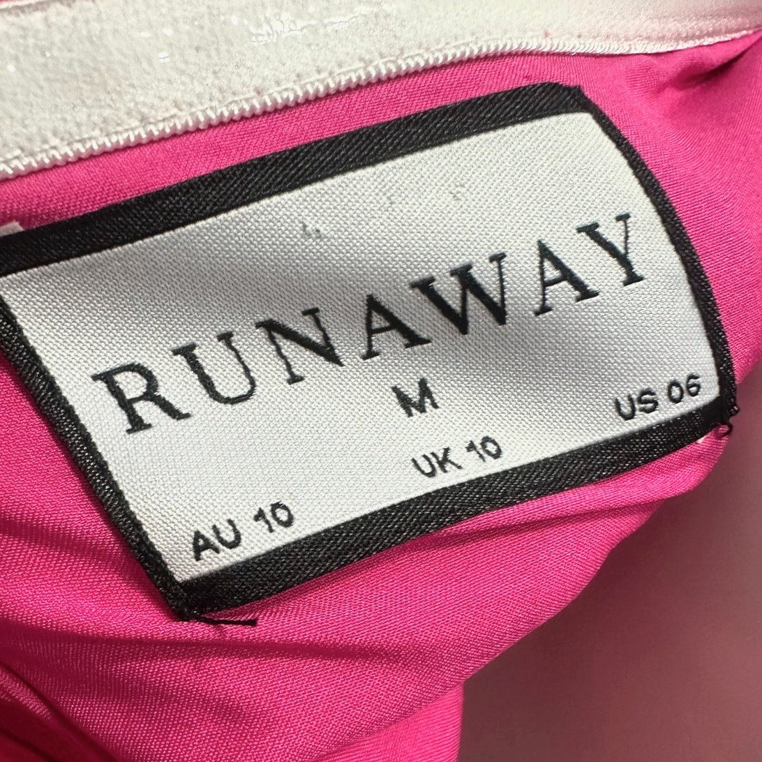 Runaway The Label Taiga Mini Dress Pink Off Shoulder Cutout Puff Sleeve