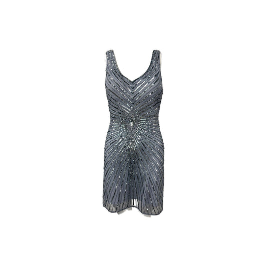 Aidan Mattox Sequined Beaded Tank Crystal Mini Dress Women's