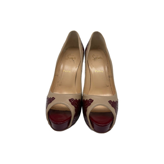 Christian Louboutin Leather Floral Trim Patent Veramucha Pumps