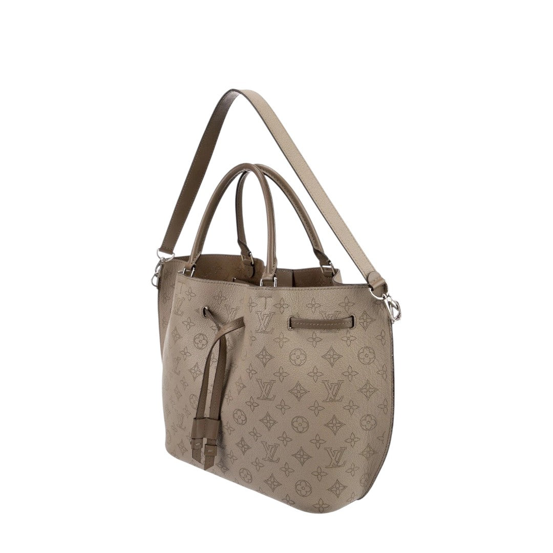Louis Vuitton Leather Monogram Mahina Girolata Bella Shoulder Tote Bag Galet