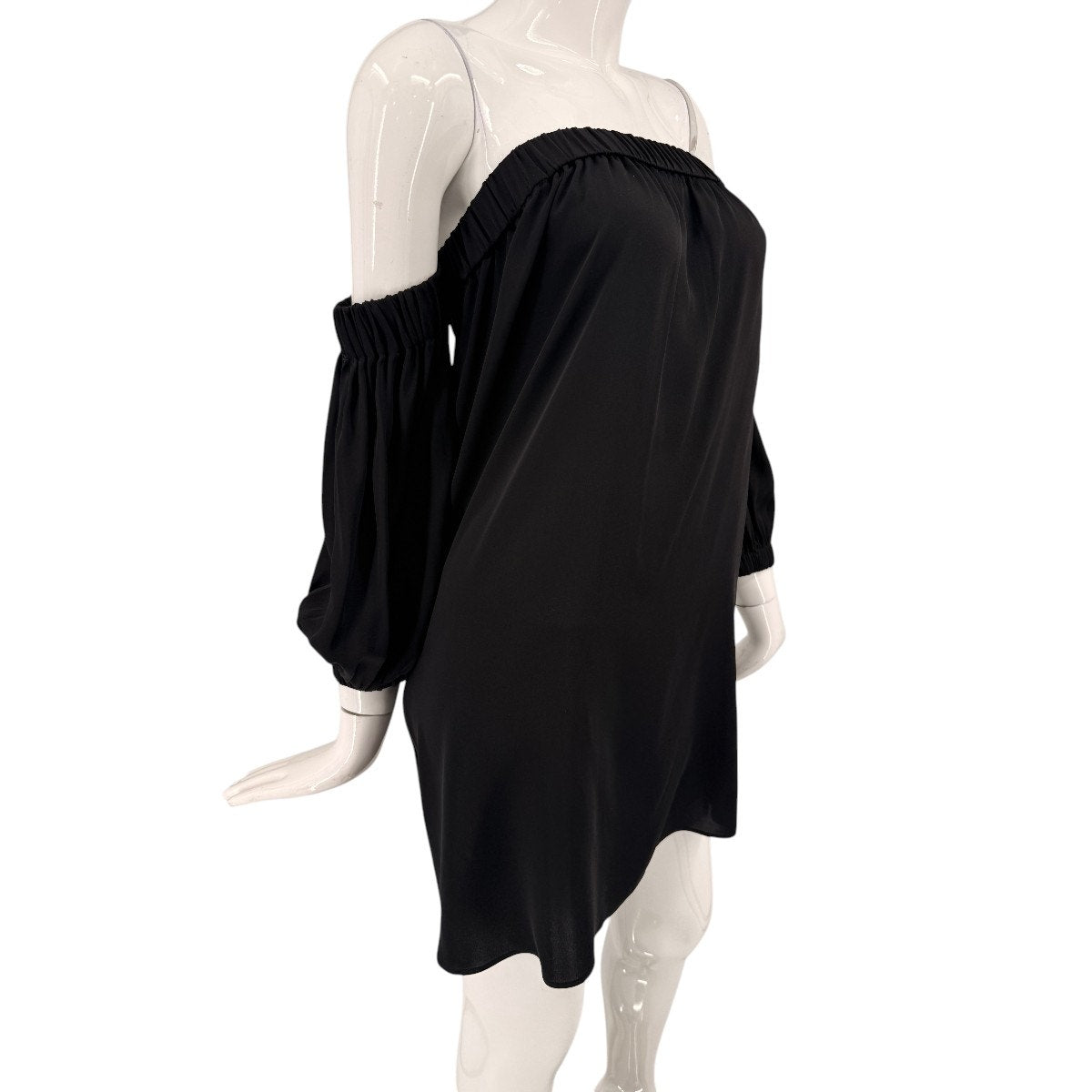 Milly Silk Blend Off-the-Shoulder Long Sleeve Mini Dress