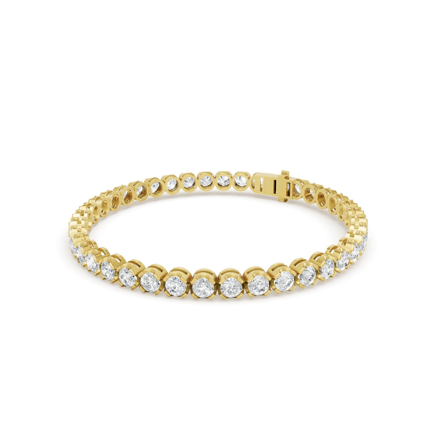 6.31 ctw Diamond Crown Collet 14K Yellow Gold Tennis Bracelet