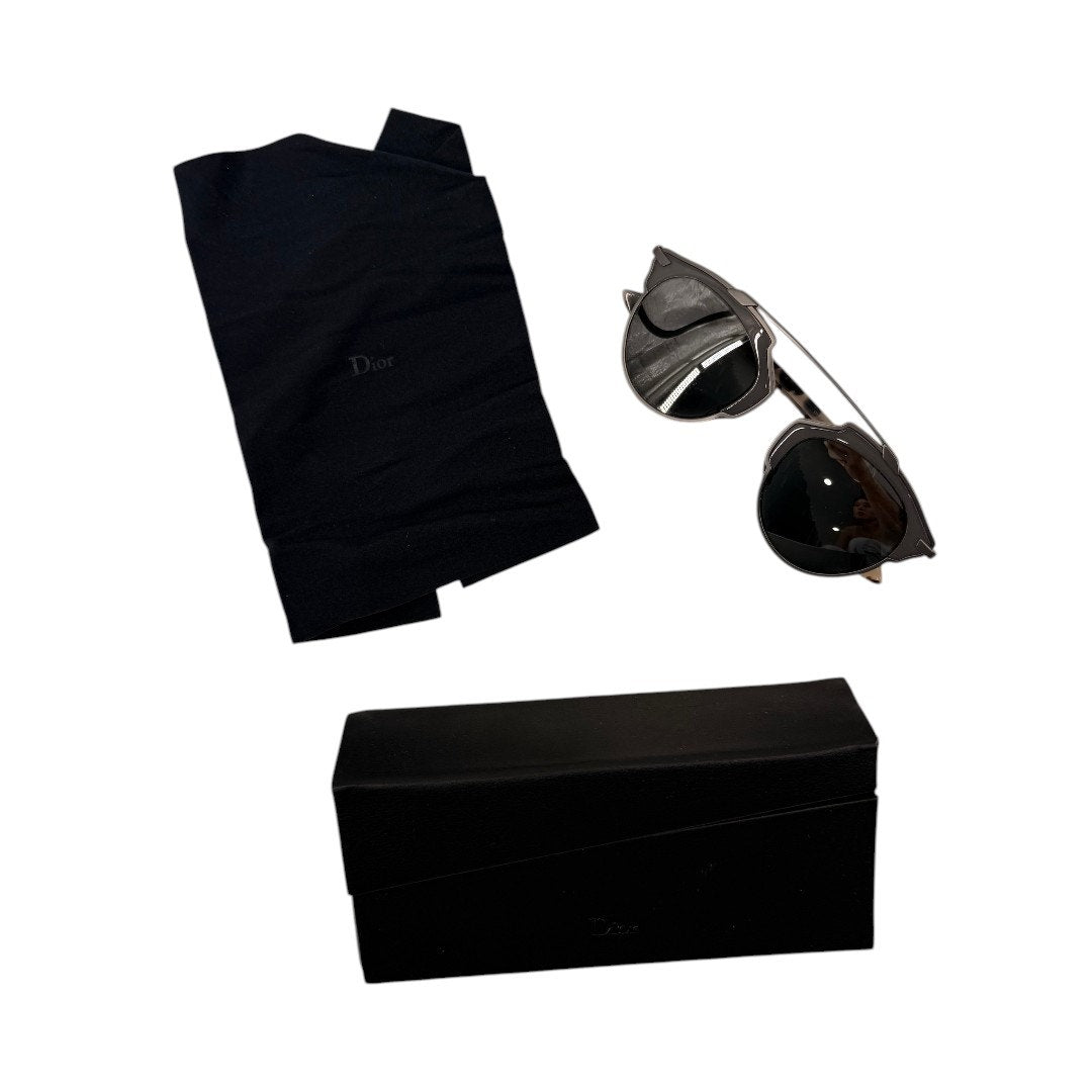 Christian Dior So Real Ruthenium Black Modern Aviator Sunglasses Women's