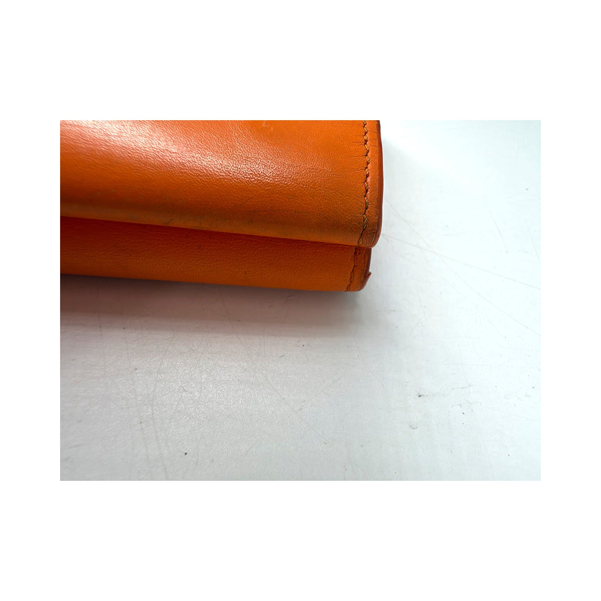 Loewe Anagram Embossed Leather Compact Wallet Orange