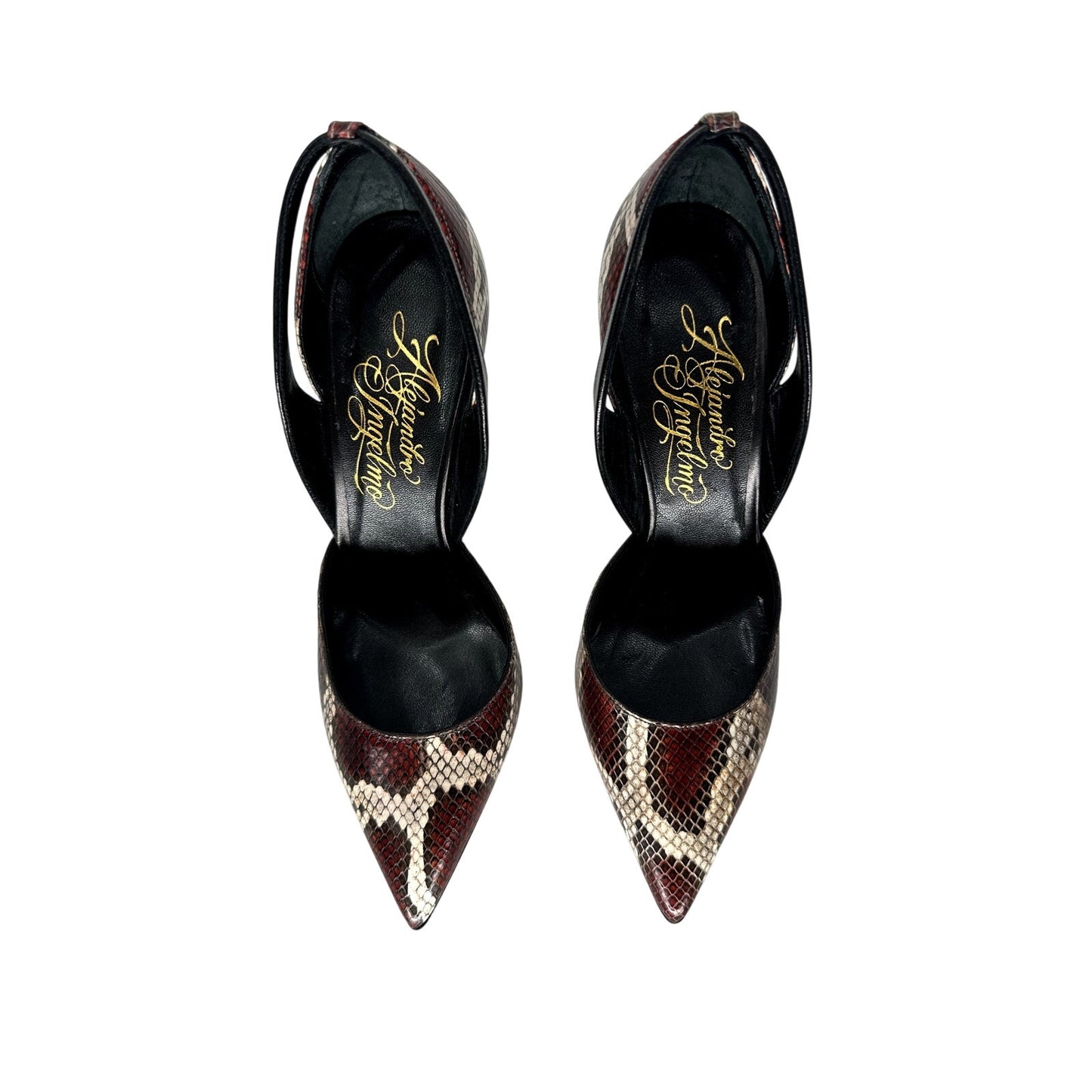 Alejandro Ingelmo Leather Snake Skin Pointed Pumps Heels