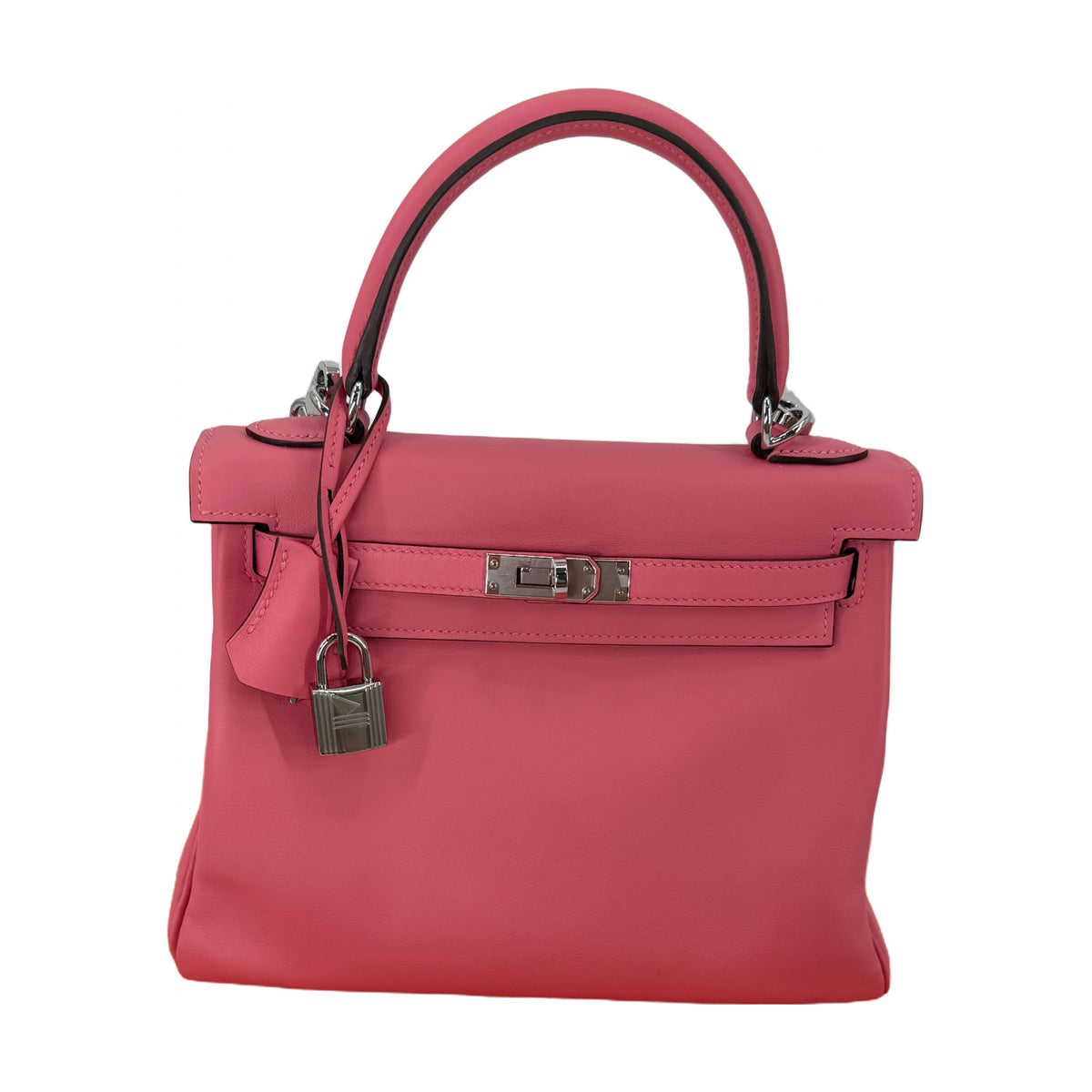 Hermès Kelly 25 Retourné Rose Azalée Swift Palladium Hardware 2024 Full Set