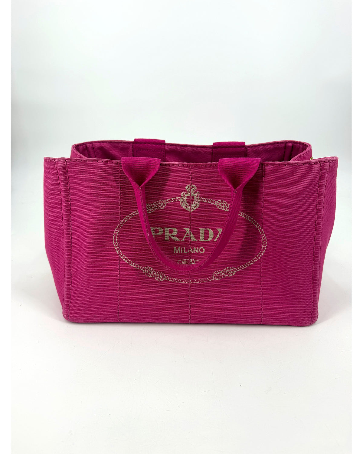 Prada Canapa Logo Canvas Tote Bag Fuchsia Pink
