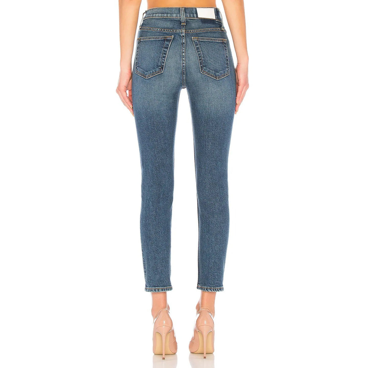 Re/Done Originals High Rise Ankle Crop Denim Jean Mid 70s