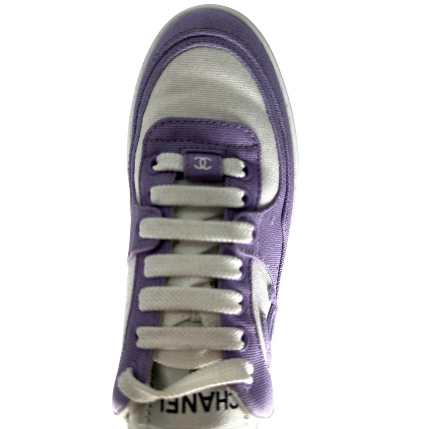 Chanel Interlocking CC Logo Lace Up Sneakers