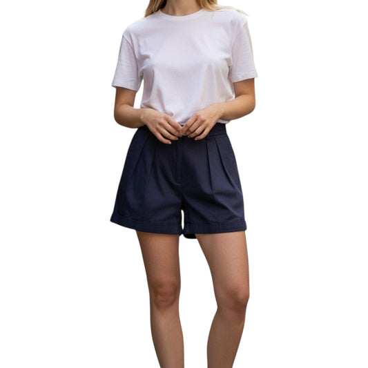 Staud Cotton Luisa High Rise Pleated Shorts