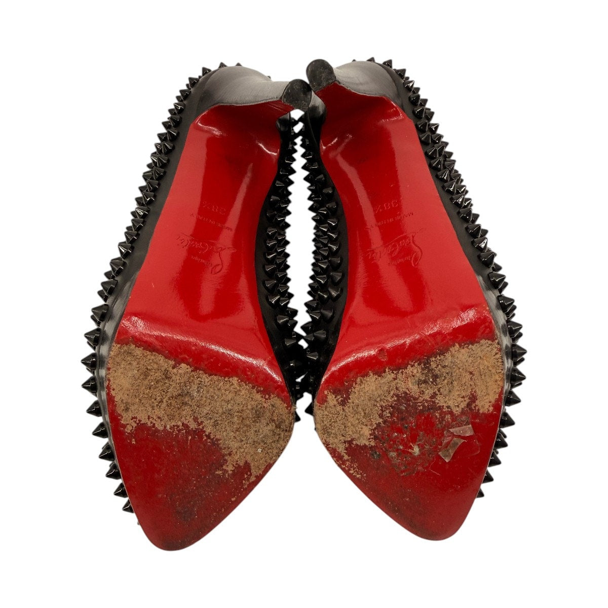 Christian Louboutin Leather Alti Spikes Slip On Platform Pumps