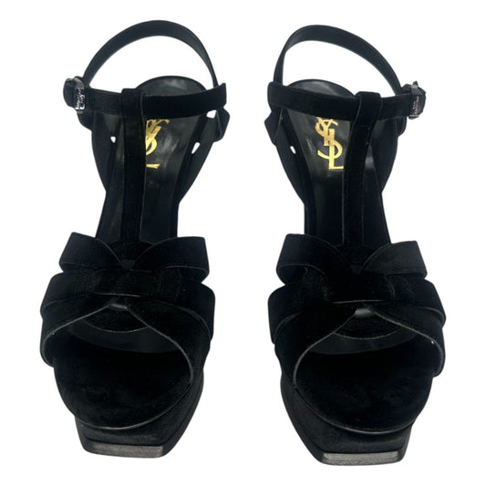 Saint Laurent Suede Tribute Platform Sandals