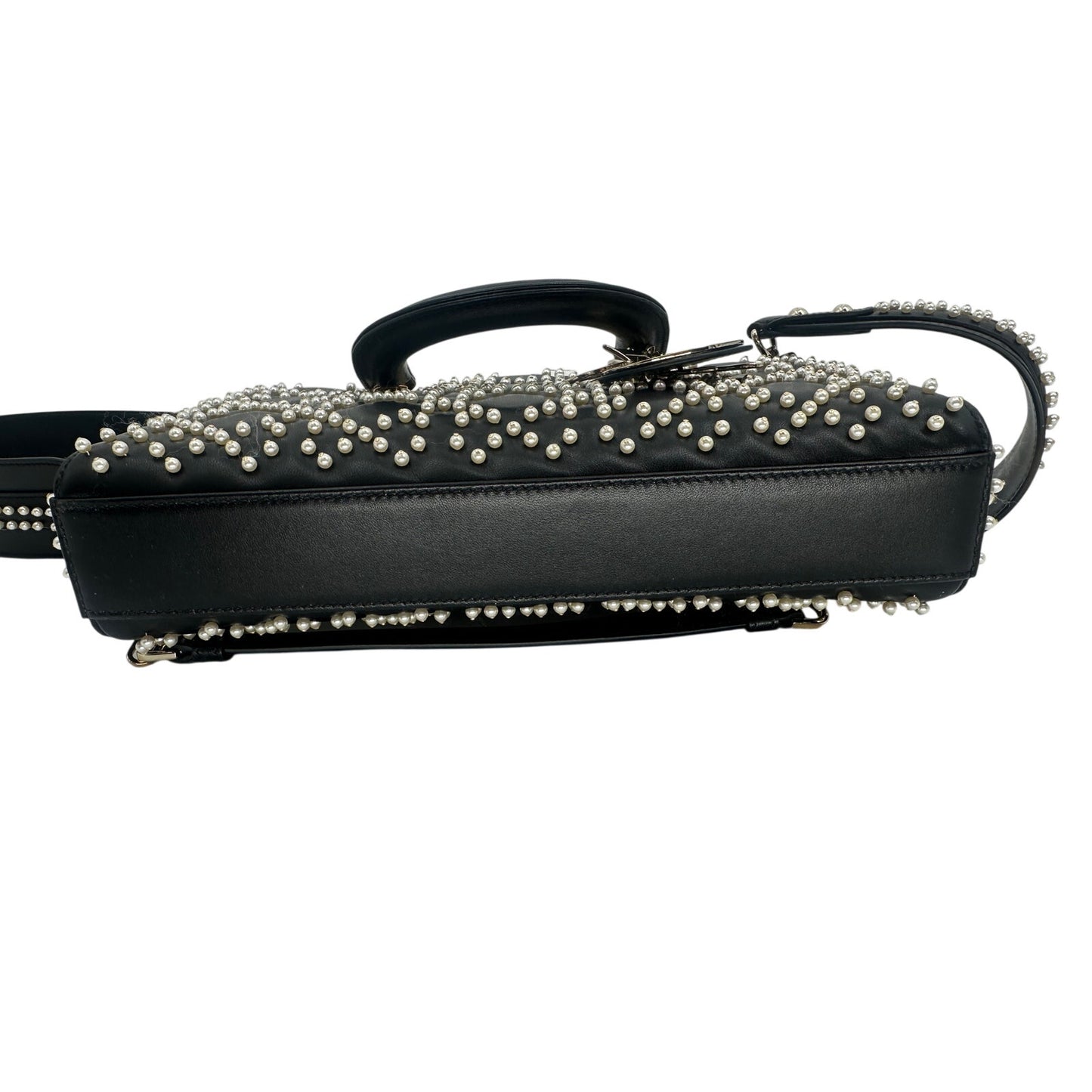 Christian Dior Leather Pearl Studded Lady D-Joy Crossbody Bag
