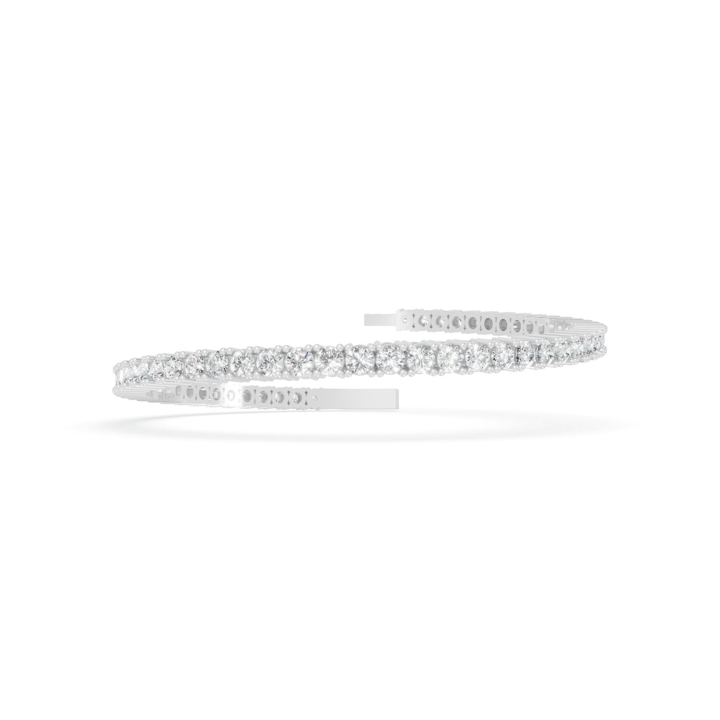 6.81 ctw Diamond Flexibangle 14K White Gold Tennis Bracelet