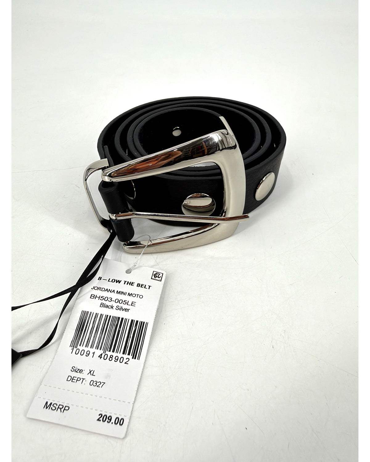 B-Low The Belt Jordana Mini Moto Studded Belt Black Silver XL