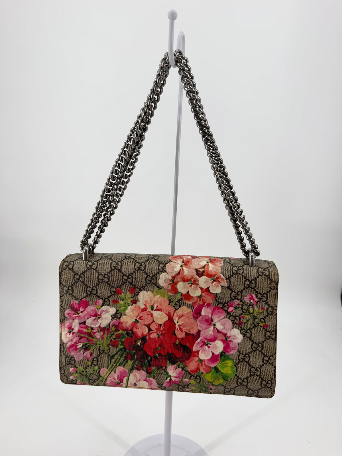 Gucci Dionysus GG Supreme Blooms Floral Shoulder Bag Red Suede