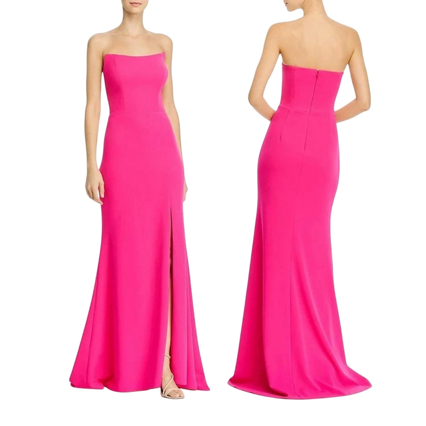 Aqua Formal Strapless Side Slit Mermaid Maxi Gown