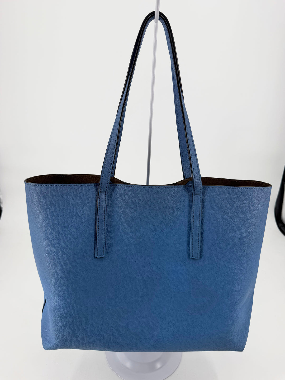Fendi F Is Fendi Blue Leather Shopper Tote Bag