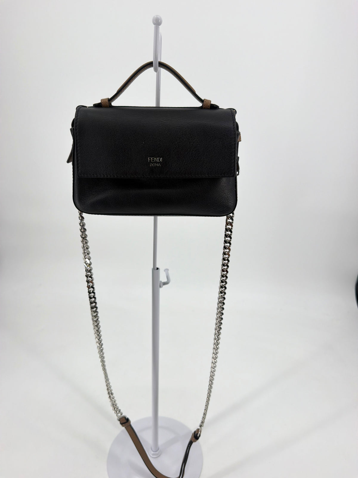 Fendi Baguette Flowerland Embellished Floral Studded Bag Black