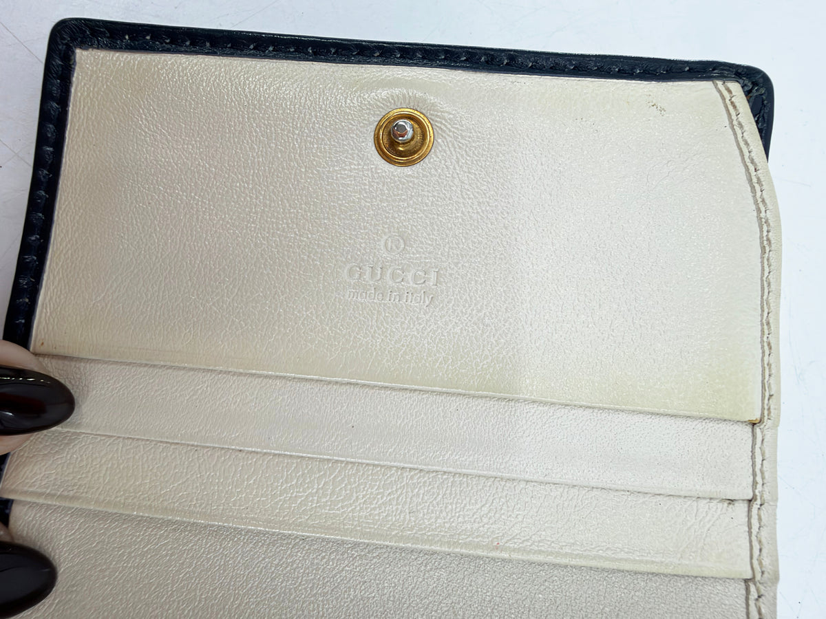 Gucci GG Marmont Torchon White Leather Card Case Mini Wallet