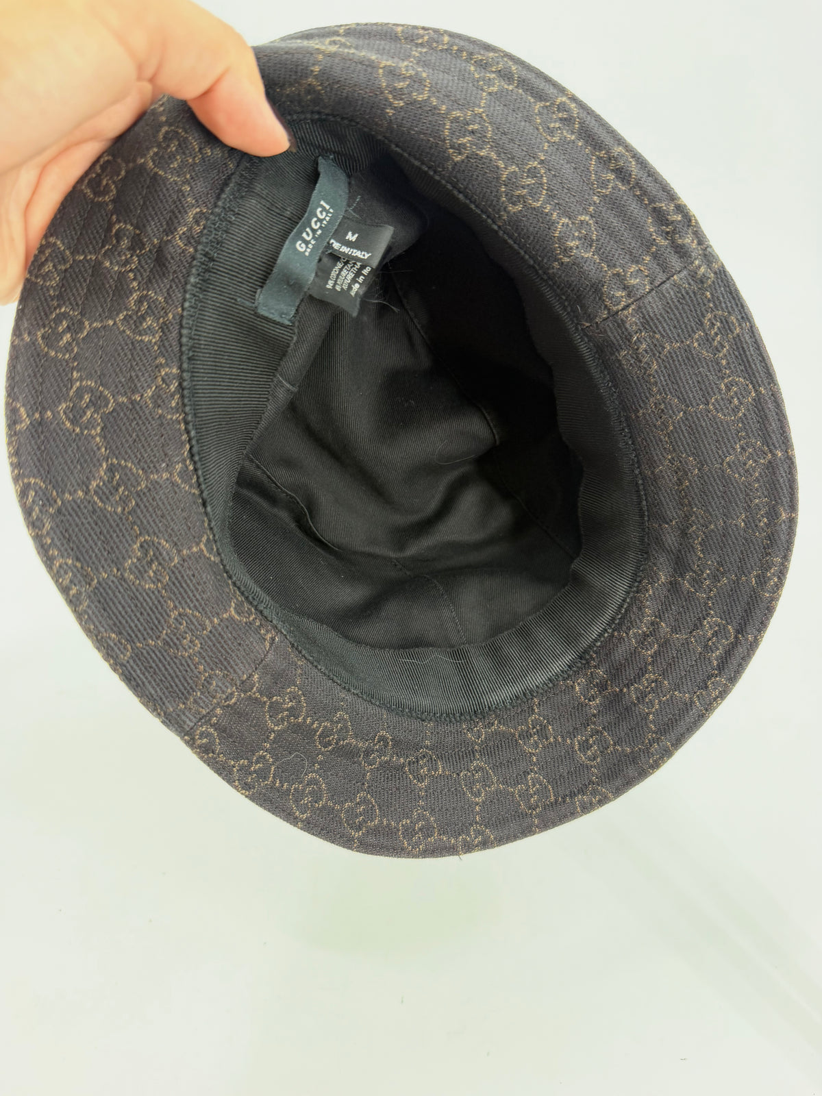 Gucci GG Canvas Bucket Hat Black Brown Monogram